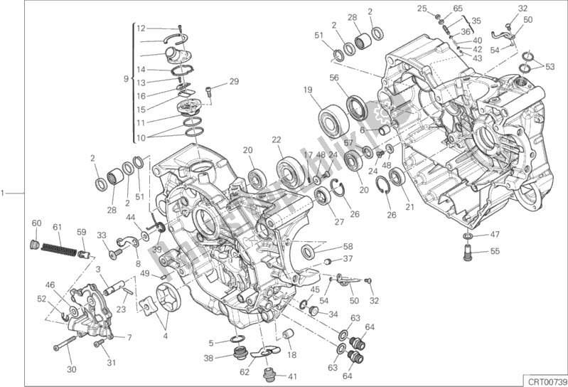 Alle onderdelen voor de 010 - Paar Halve Carters van de Ducati Multistrada 950 Brasil 2018